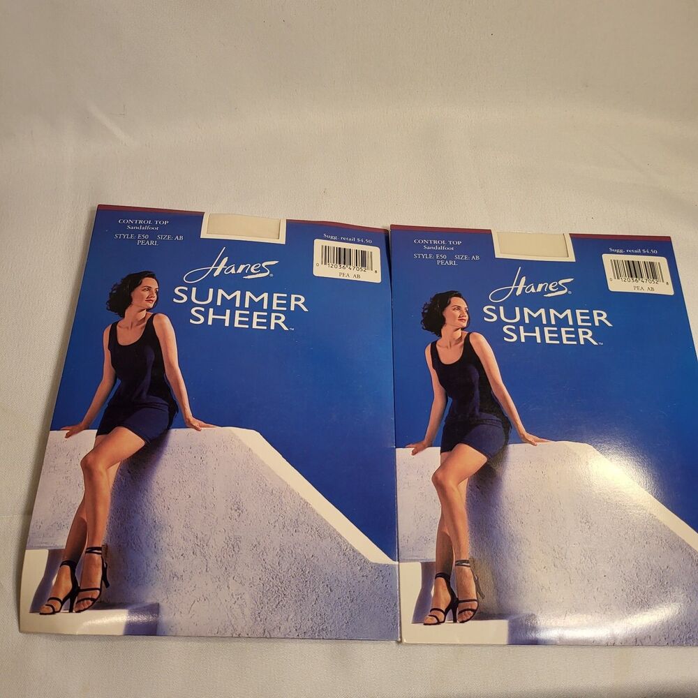 2 Hanes Summer Sheer Control Top Size AB Pearl Color Style E50